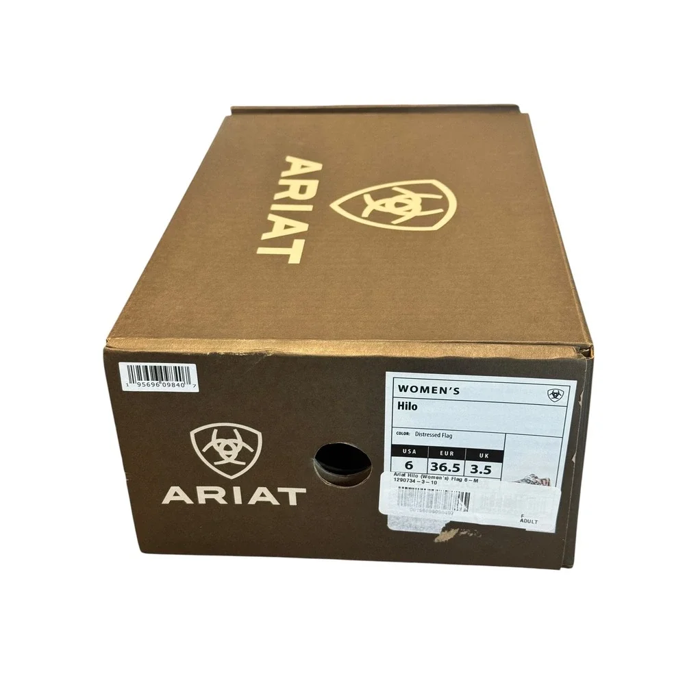 Ariat Hilo Women Distressed Flag Canvas Slip On Loafers Red White Blue Size  NIB